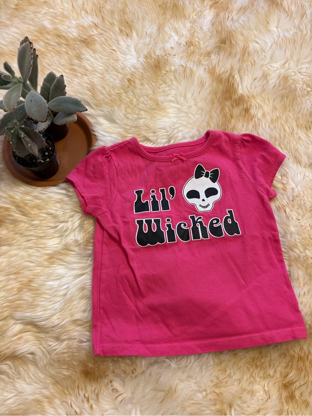 Baby biker tshirt Lil’ Wicked pink 24 months